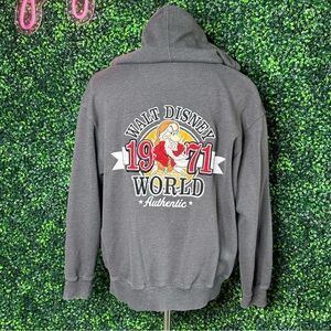 Walt Disney Grumpy Grey Graphic Hoodie Sweatshirt Sz L